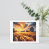 小麦畑の夕暮れ ポストカード (スタンド正面)