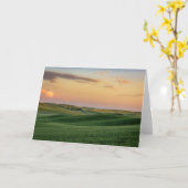 小麦畑の夕焼け |ワシントン州 カード (黄色い花)
