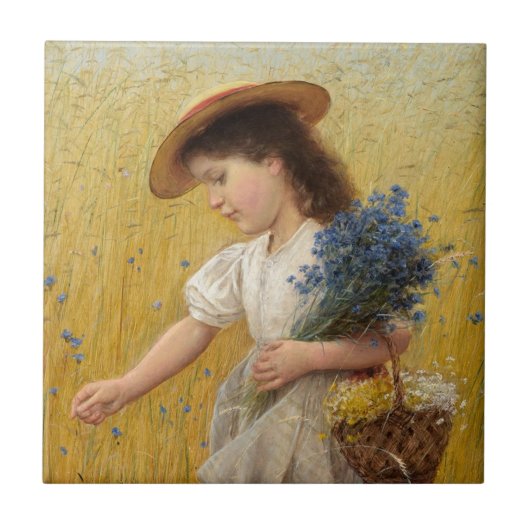 小麦畑の少女 タイル (正面)