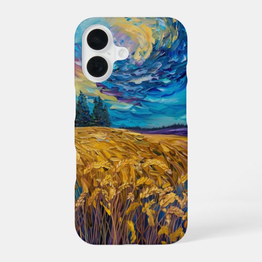 小麦畑の嵐 iPhone 16ケース (裏面)