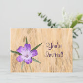 小麦畑の水彩色のコーンコックルフラワー 招待状 (スタンド正面)