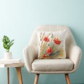 小麦畑の赤いケシの花 クッション (椅子)