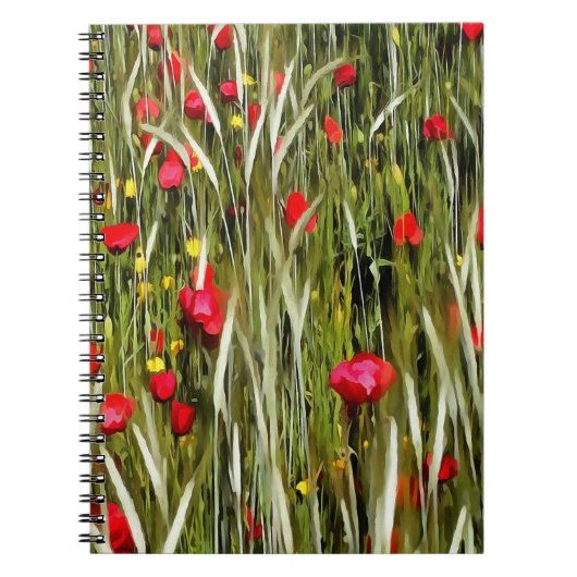 小麦畑の赤絵画いケシ ノートブック (正面)