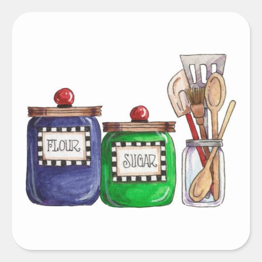 小麦粉と砂糖 スクエアシール (正面)