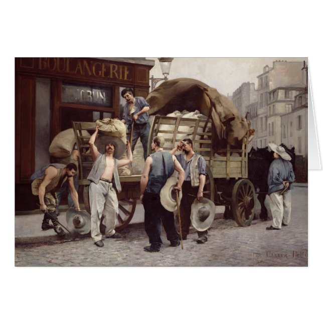 小麦粉を渡すこと、1885年 (正面横)