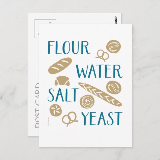 小麦粉水塩酵母ベーキング ポストカード (正面/裏面)