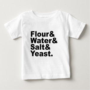 小麦粉·水·塩·酵母 パンの材料 ベビーTシャツ
