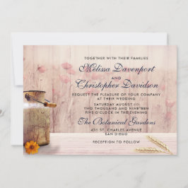 小麦素朴と花の入ったミルク結婚缶 招待状