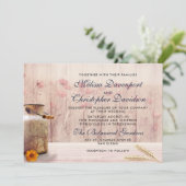 小麦素朴と花の入ったミルク結婚缶 招待状 (スタンド正面)