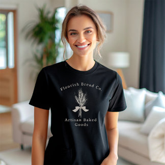 小麦素朴手描きパンベーカリー Tシャツ