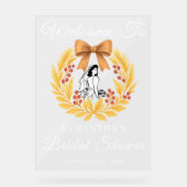 小麦素朴&ベリー秋ブライダルシャワー歓迎 アクリルサイン (正面)