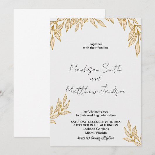 小麦結婚式招待状 招待状 (正面/裏面)