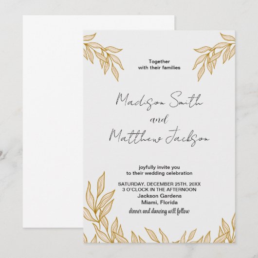 小麦結婚式招待状 招待状 (正面/裏面)