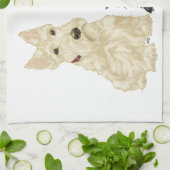 小麦色と黒のスコッチテリア キッチンタオル (折り畳み)