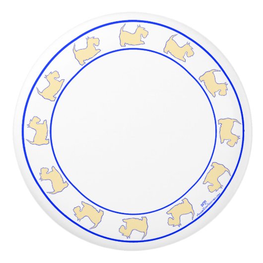 小麦色のスコッチテリア セラミックノブ (正面)