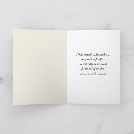 小麦茎ワイルドフラワーブーケ悔やみや弔慰 カード (内部)