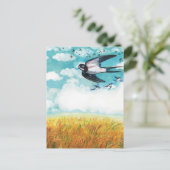 小麦飛んでいる畑のツバメ シーズンポストカード (スタンド正面)