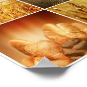 小麦。ハーベストコンセプト。穀類コラージュ ポスター (角)