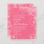 小4 x 5ピンクの漢字ラブスワール結婚ズ 招待状 (正面/裏面)