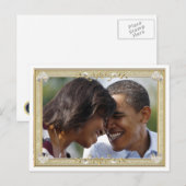 小（お）浜（ばま）一家が形見を掲げる ポストカード (正面/裏面)