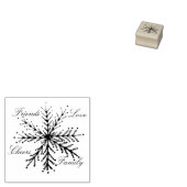 小:クリスマスワードスノーフレークゴムのスタンプ ラバースタンプ (押印)