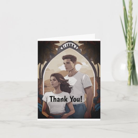 小、4インチx 5.6インチ折り曲げサンキューカード サンキューカード (正面)