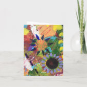 小、4" x 5.6インチ折り畳みノートカード抽象芸術花 ノートカード (裏面)
