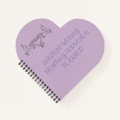 小(5.5インチx 8.5インチ)ハート型ノート ノートブック (正面)