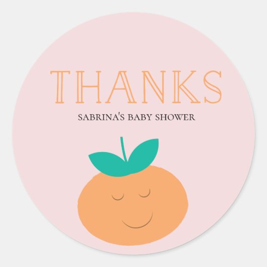 少しかわいこちゃんが貼り付け感謝していている ラウンドシール (正面)