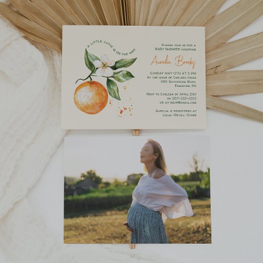 少しかわいこちゃんが進んでいる | フォトベビーシャワー 招待状