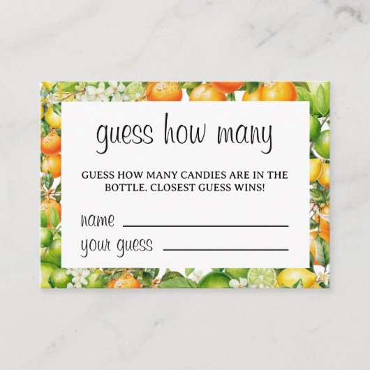 少しかわいこちゃんはオレンジの数を推測する エンクロージャーカード (正面)