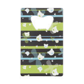 少しくまが付いているかわいいパターン クレジットカード栓抜き (裏面)