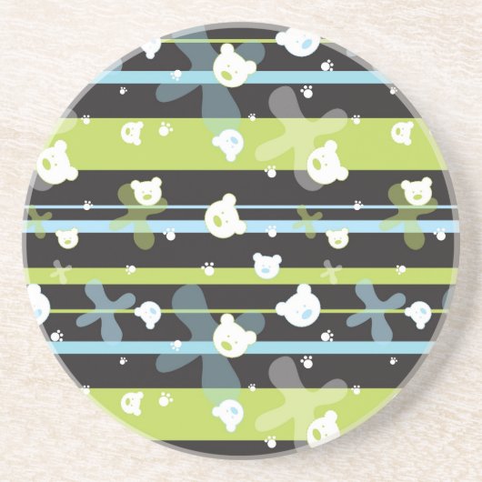 少しくまが付いているかわいいパターン コースター (正面)
