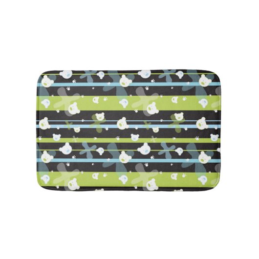 少しくまが付いているかわいいパターン バスマット (正面)