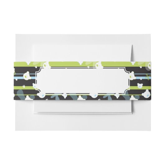 少しくまが付いているかわいいパターン 招待状ベリーバンド (正面例)