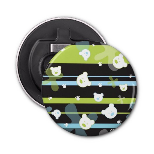 少しくまが付いているかわいいパターン 栓抜き (正面)