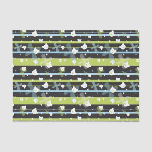 少しくまが付いているかわいいパターン 薄葉紙 (正面)