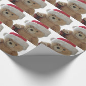 少しくまの包装紙を持つサンタくま ラッピングペーパー (角)