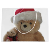 少しくまを持つサンタくま ラージペーパーバッグ (正面)