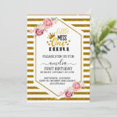 少しの不思議が素敵な1歳の誕生日 ゴールドグリッター 招待状 (スタンド正面)