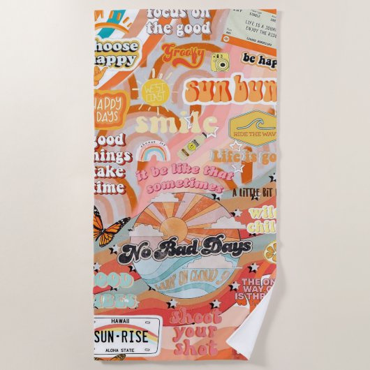 少しの幸せ ビーチタオル (正面)