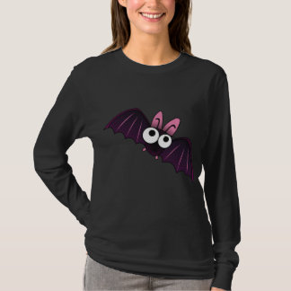 少しの紫色及びピンクの大きい目のこうもり Tシャツ