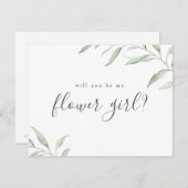 少しの緑でいいから私のフラワーガールになって 招待状 (正面/裏面)