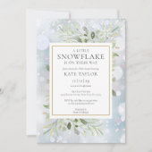 少しの雪の結晶の冬の雪の赤ちゃんのシャワーパーティー 招待状 (正面)