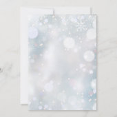 少しの雪の結晶の冬の雪の赤ちゃんのシャワーパーティー 招待状 (裏面)