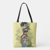 少しはファッショニスタベルボトムのアフリカのプリント殺害します トートバッグ (裏面)