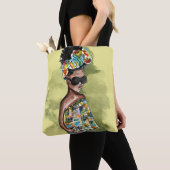 少しはファッショニスタベルボトムのアフリカのプリント殺害します トートバッグ (クローズアップ)