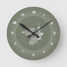 少しはワインを飲みます ラウンド壁時計