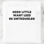 少しも困らないことを望む必要がない 長方形シール (バッグ)