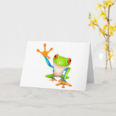 少しアマガエル カード (黄色い花)